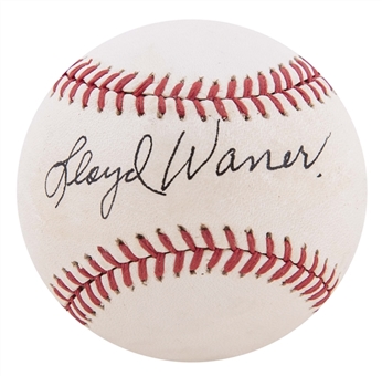 Lloyd Waner Single Signed Baseball (PSA/DNA MINT 9 & Beckett GEM MINT 10 Auto)
